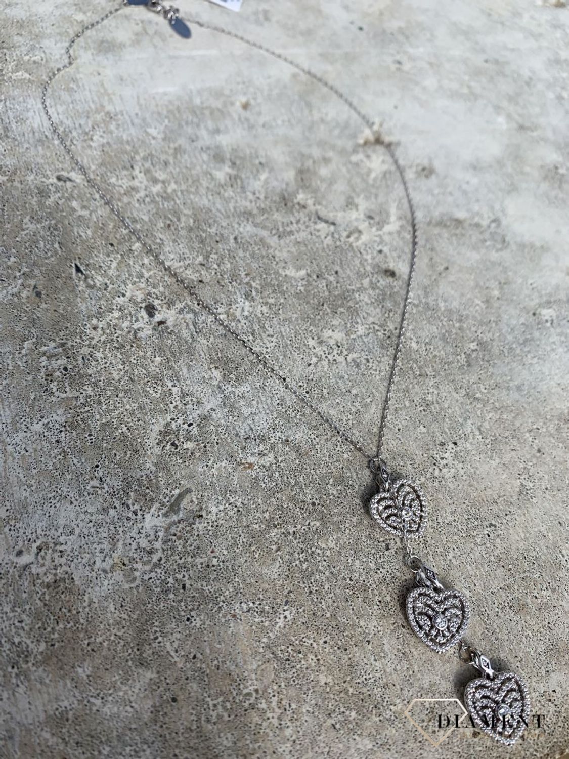 Naszyjnik srebrny serduszka z cyrkoniami Dall'Acqua N YB 285 285 (3).jpg